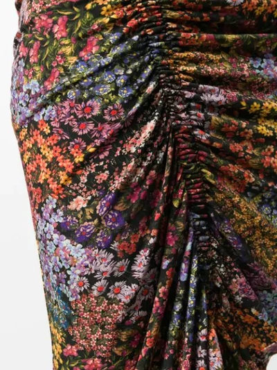 Shop Preen By Thornton Bregazzi Aaliyah Floral Draped Skirt In Black