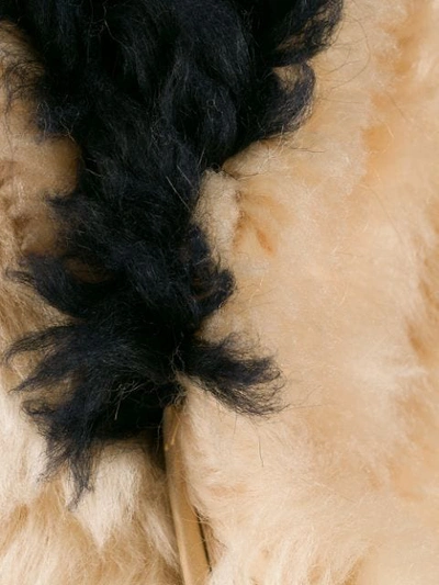 Shop Marni Panelled Fur Coat In Neutrals