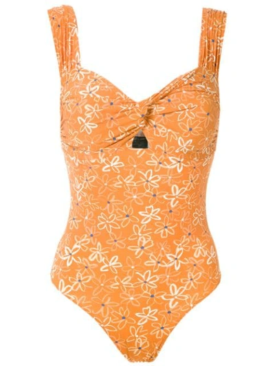 Shop Clube Bossa Margareta Printed Swimsuit In Orange