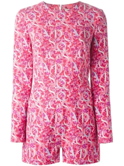 Shop Mary Katrantzou 'calligraphy' Play Suit In Pink