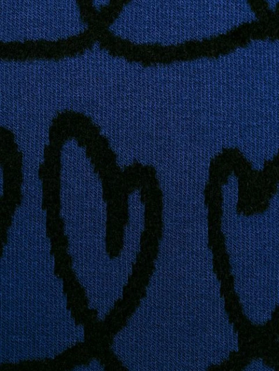 Shop Fendi Cut Out Heart Sweater In Blue