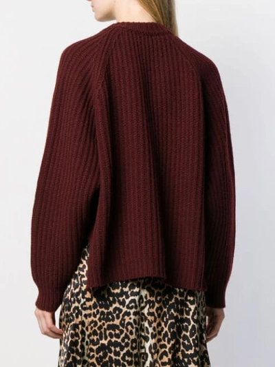 Shop Christian Wijnants Oversized Rib Knit Jumper In Red