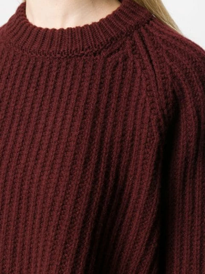 Shop Christian Wijnants Oversized Rib Knit Jumper In Red