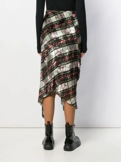 Shop Preen By Thornton Bregazzi Tartan Gathered Skirt In Green