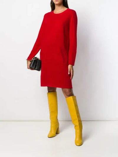 Shop Allude Fine Knit Sweater Dress In Red