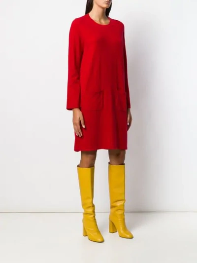 Shop Allude Fine Knit Sweater Dress In Red