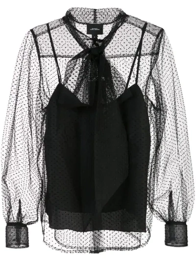 Shop Marc Jacobs Sheer Pussy Bow Blouse In Black