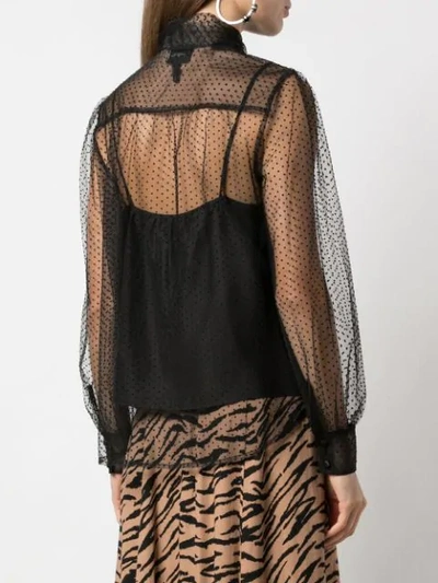 Shop Marc Jacobs Sheer Pussy Bow Blouse In Black