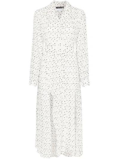 Shop Rotate Birger Christensen Polka Dot Print Midi Dress In White