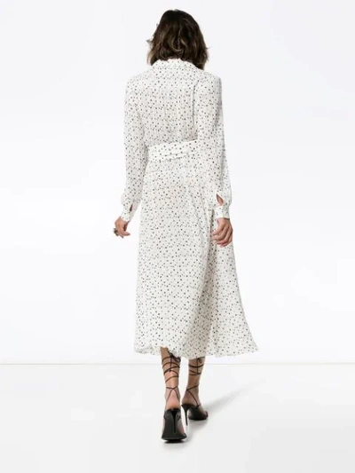 Shop Rotate Birger Christensen Polka Dot Print Midi Dress In White