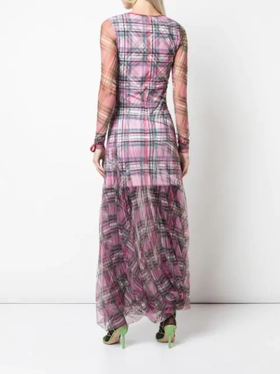 Shop Y/project Check Print Layered Dress In Pink