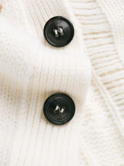 Shop Amiri Crochet Detail Cardigan In White