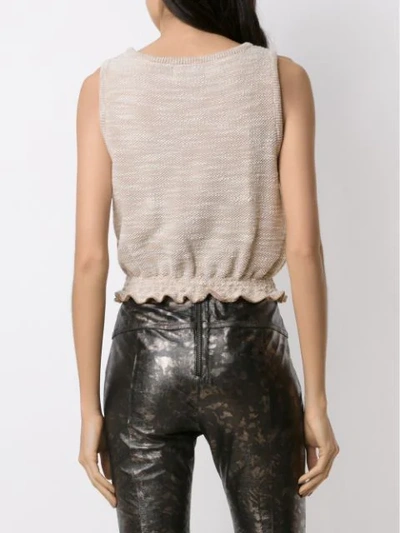 Shop Andrea Bogosian Puerto Knit Blouse In Neutrals