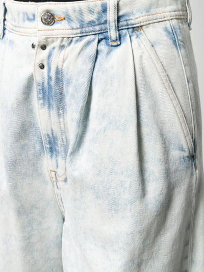 Shop Mm6 Maison Margiela Wide-leg Acid-wash Jeans In White