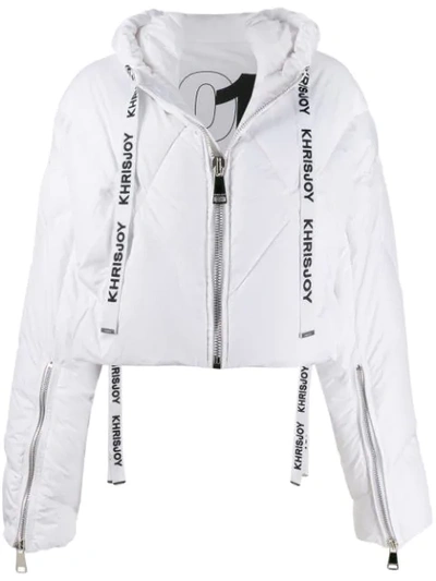 Shop Khrisjoy Cropped Puffer Jacket In White