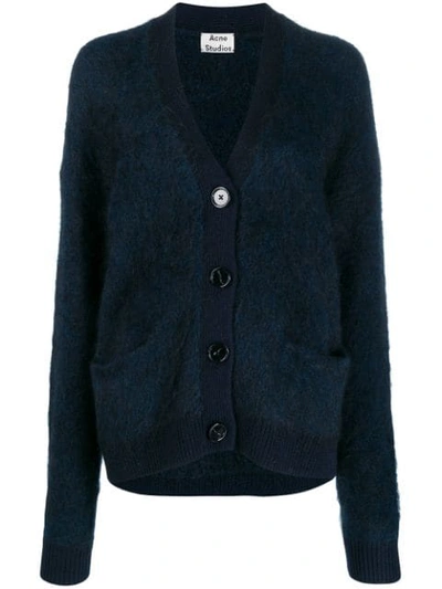 Acne Studios Rives Mohair Cardigan In Blue | ModeSens