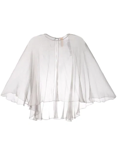 Shop Maria Lucia Hohan Mousseline Cape In Silver