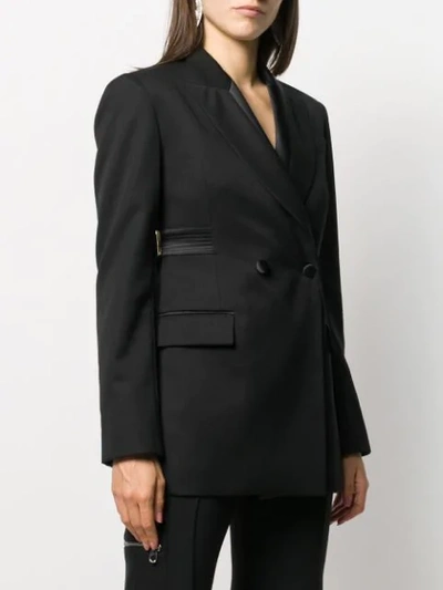 Shop Versace Open Back Double-breasted Blazer In Black