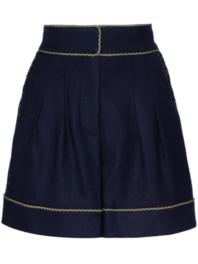 Shop Peter Pilotto Stretch Tailored Shorts In Blue