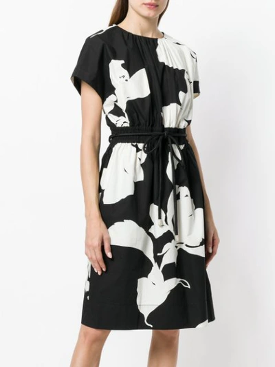 Shop Marc Jacobs Flower Print Belted Dress - Black