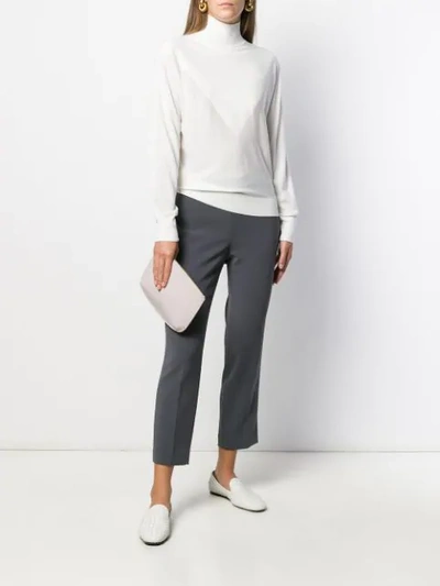 Shop Theory Cropped Slim Trousers In Grey