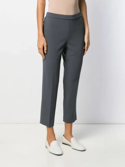 Shop Theory Cropped Slim Trousers In Grey