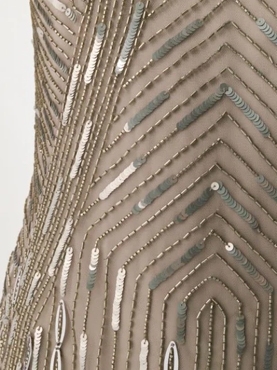 Alberta Ferretti Embellished Techno Mini Dress In Grey