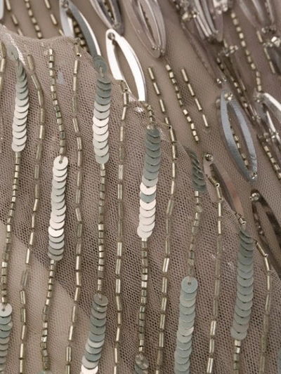 Alberta Ferretti Embellished Techno Mini Dress In Grey