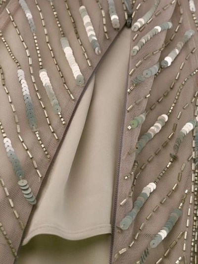 Alberta Ferretti Embellished Techno Mini Dress In Grey