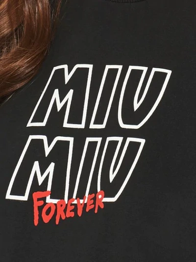 Shop Miu Miu Noir Print T-shirt In Black