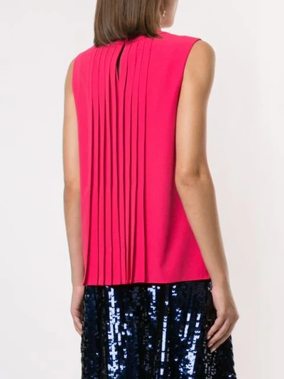 Shop Markus Lupfer Pleated Sleeveless Blouse In Pink