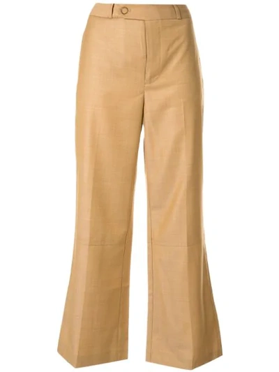 Shop Zimmermann Cropped Trousers In Brown