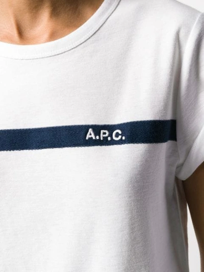 Shop Apc Stripe Trim T-shirt In White