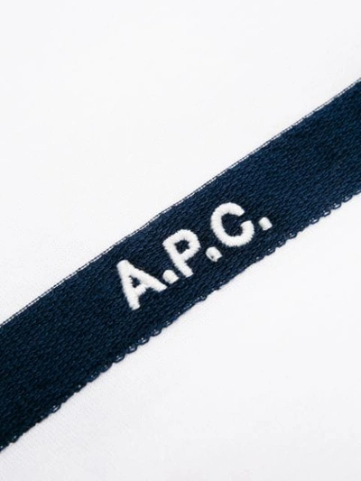 Shop Apc Stripe Trim T-shirt In White