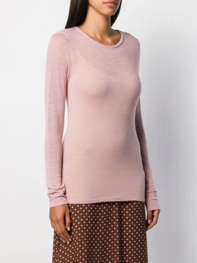Shop Semicouture Fein Gestrickter Pullover In Pink