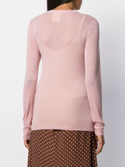 Shop Semicouture Fein Gestrickter Pullover In Pink