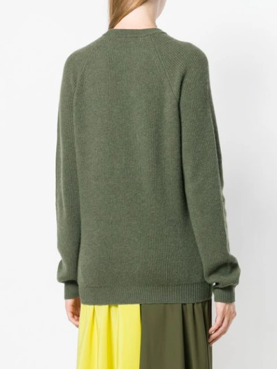 Shop Cristaseya Ribbed Sweater - Green