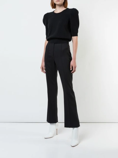 Shop Carolina Herrera Short Sleeve Knit In Black