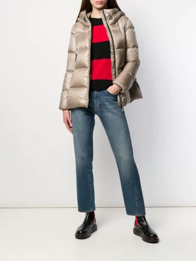 Shop Moncler Seritte Glossy Puffer Jacket In Neutrals