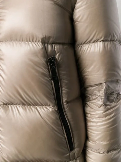 Shop Moncler Seritte Glossy Puffer Jacket In Neutrals