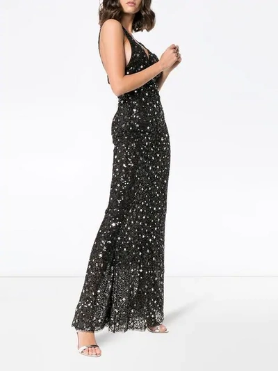 Shop Attico Star And Sparkle Embellished Maxi Dress In Black