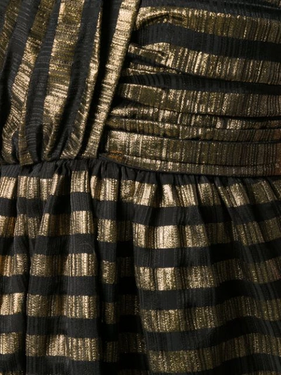Shop Saint Laurent Lamé Striped Mini Dress In Gold