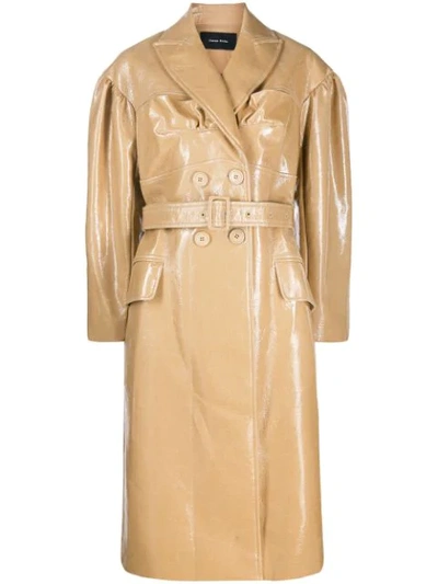 Shop Simone Rocha Belted Double Breasted Trench Coat In Neutrals