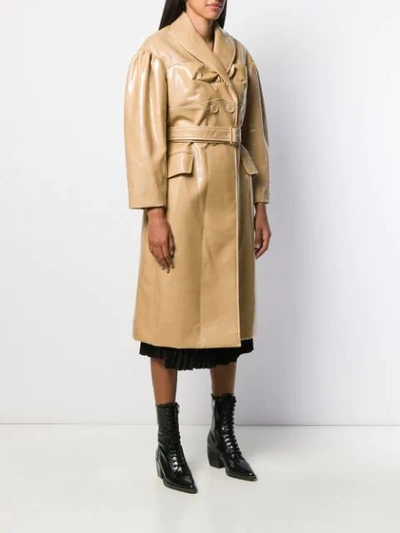 Shop Simone Rocha Belted Double Breasted Trench Coat In Neutrals