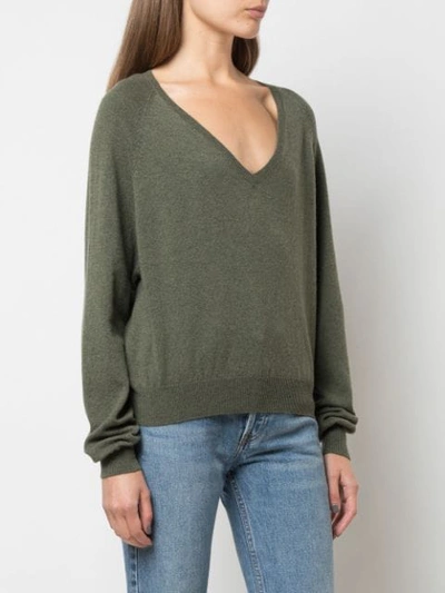 Shop A Shirt Thing V Neck Jumper In Green