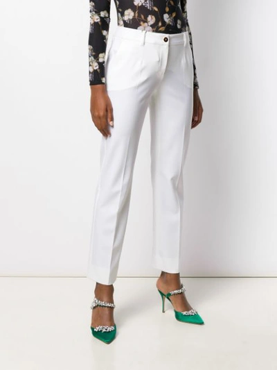 Shop Dolce & Gabbana Tailored Slim Fit Trousers In White