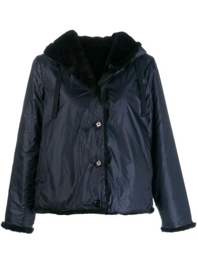 Shop Aspesi Waterproof Hooded Jacket In 96101 Blu Navy
