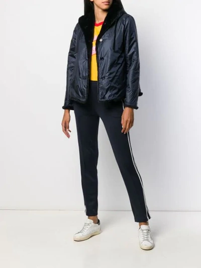 Shop Aspesi Waterproof Hooded Jacket In 96101 Blu Navy