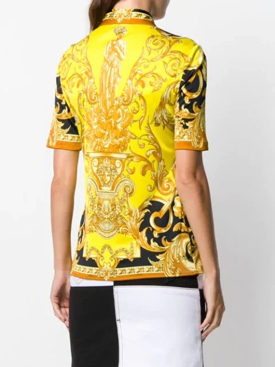 Shop Versace Barocco Print Shirt In Yellow