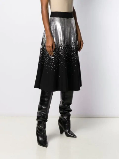 Shop Givenchy Sequined Midi Skirt In Black